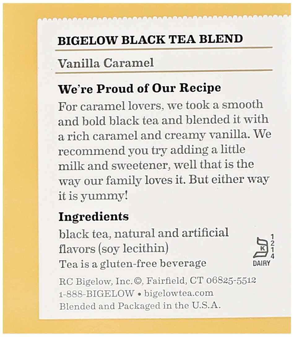 Bigelow Vanilla Caramel Black Tea (20 Teabags) N7 free image download