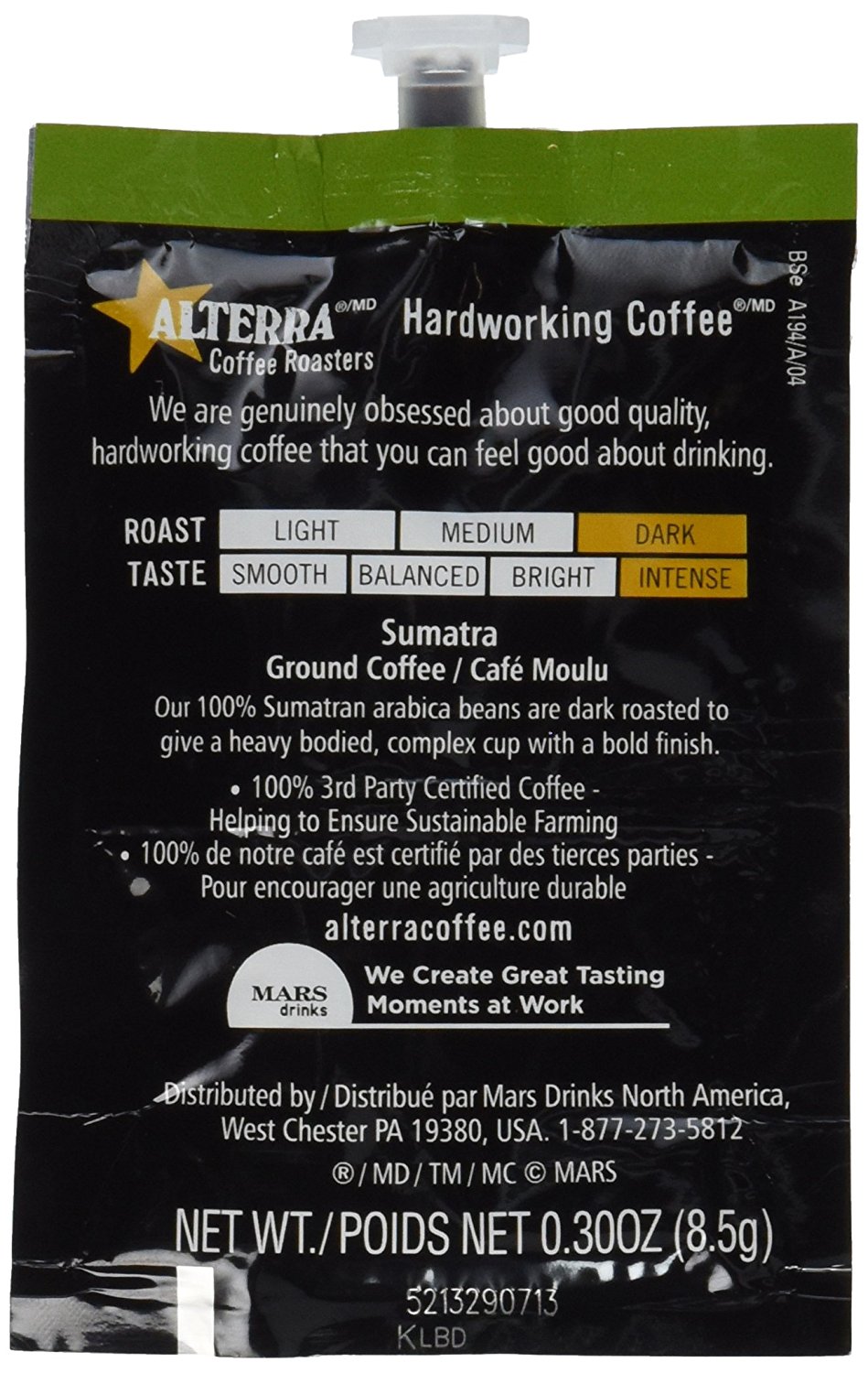 FLAVIA ALTERRA COFFEE, Sumatra Dark Roast, 20Count Freshpacks (Pack of