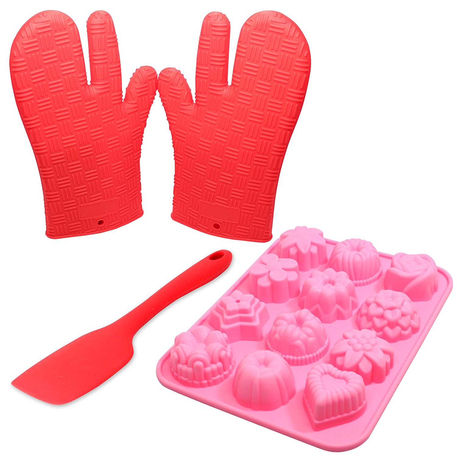 Silicone Baking Set Silicone Molds For Cupcakes & Silicone Spatula
