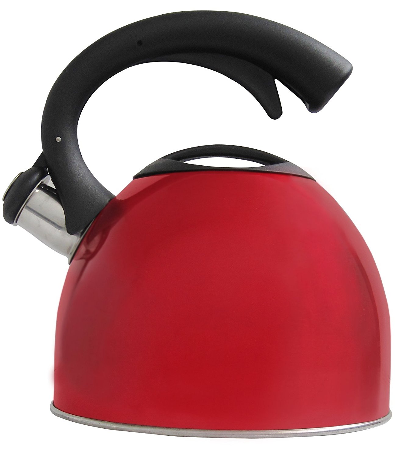 Red Stainless Steel Tea Kettle 2.5 Qt Luxury Modern Design Nylon