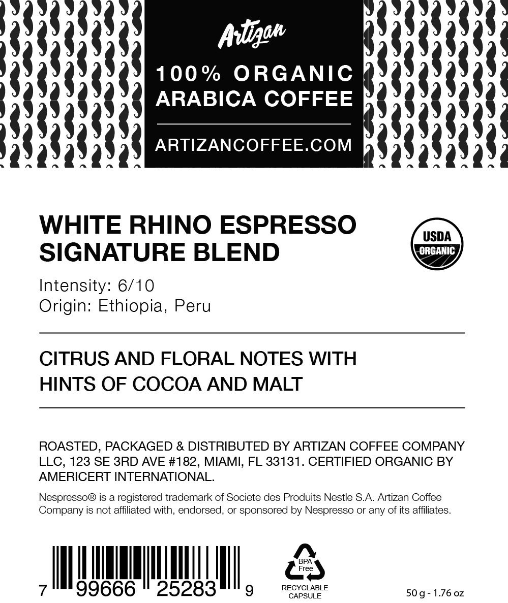 100 USDA Certified Organic Coffee Nespresso Compatible Capsules