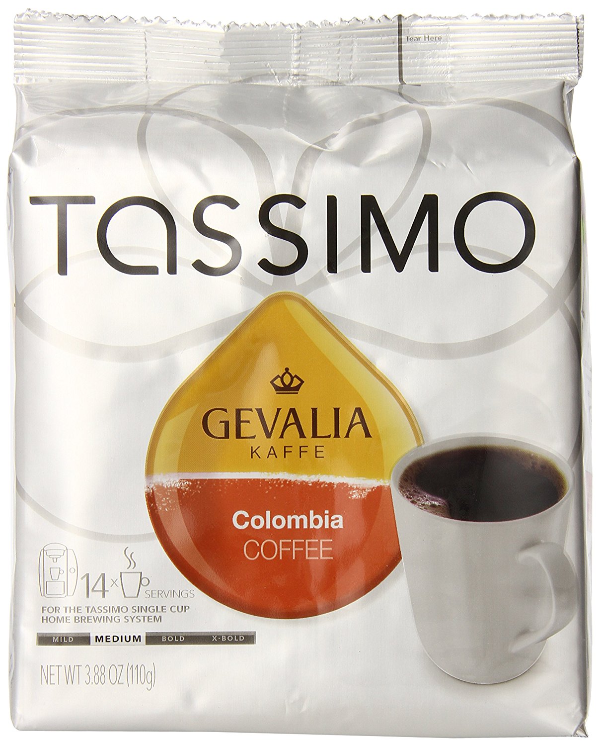 Tassimo Gevalia Colombia Coffee TDISCs for Tassimo Brewer, 14Count