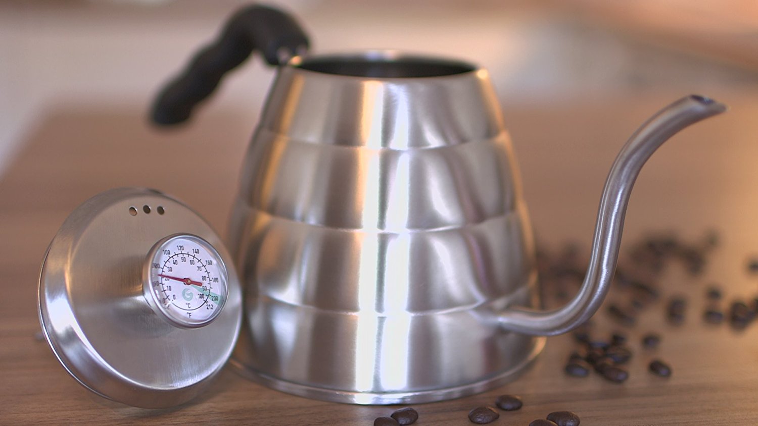 POUR OVER Coffee Kettle 1.2L Stop Burning Your Beans THERMOMETER