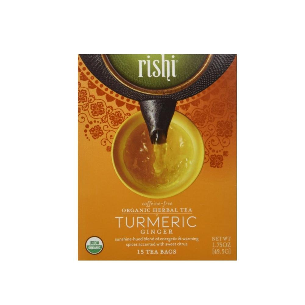 Rishi Tea Organic Herbal Tea CaffeineFree Turmeric Ginger 15 Tea