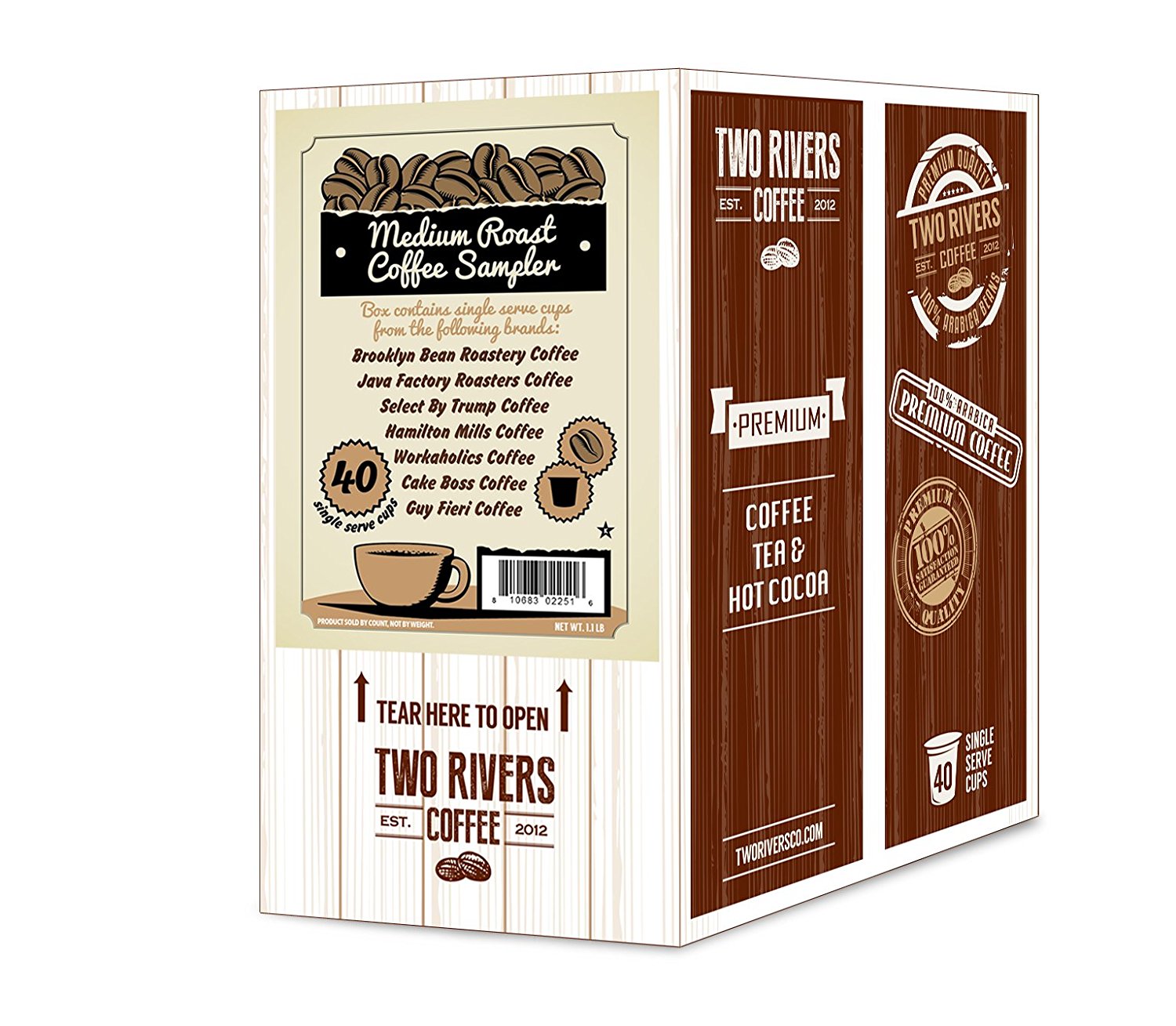 Two Rivers Flavored Sampler Pack SingleCup Coffee for Keurig KCup