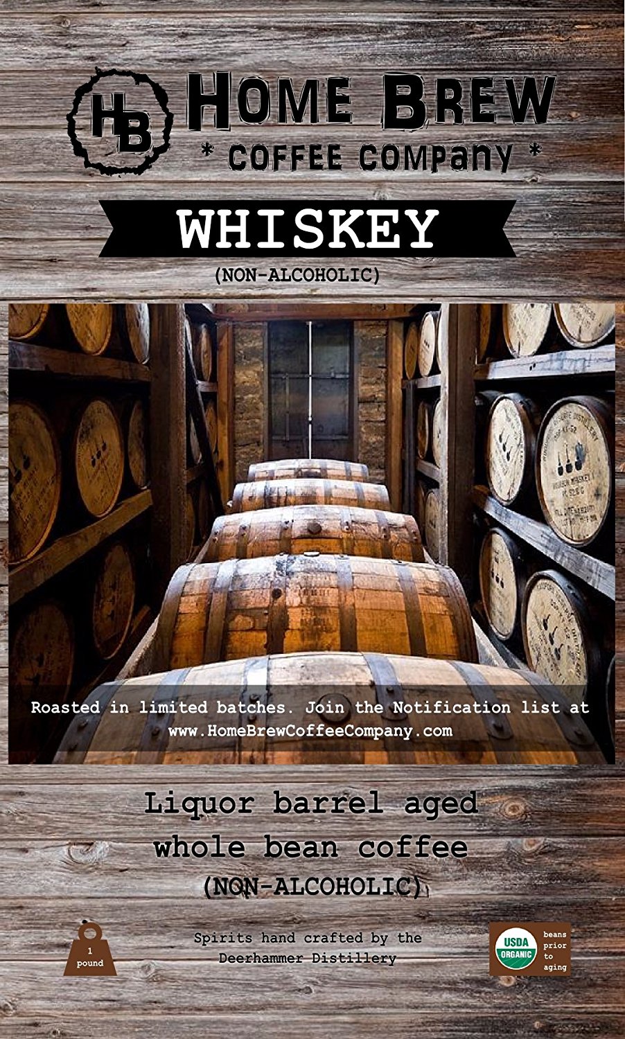 Whiskey Coffee Specialty Coffee aged in Whiskey Barrels Home Brew
