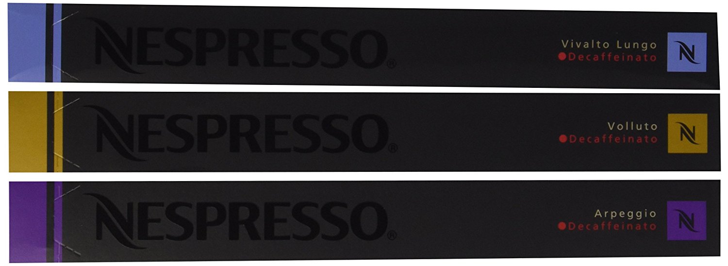 Nespresso Capsules decaffeinato Mix Vivalto Lungo, Arpeggio, Volluto