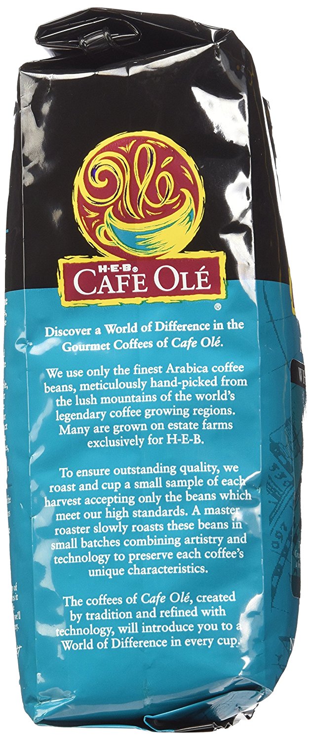 HEB Cafe Ole Whole Bean Coffee 12oz Bag (Pack of 3) (Texas Pecan
