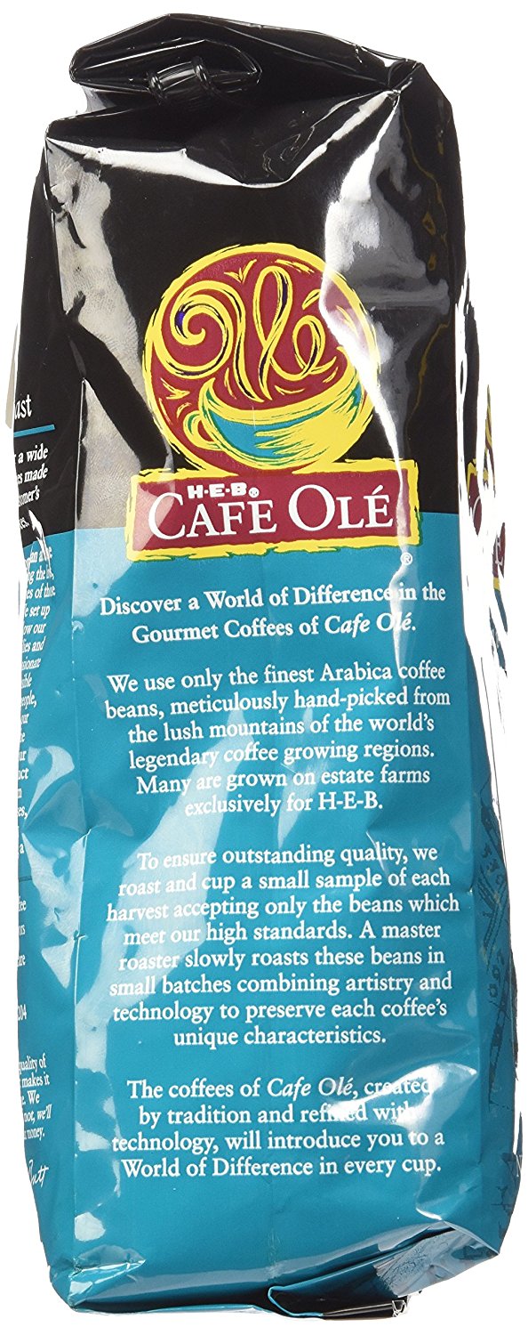 HEB Cafe Ole Whole Bean Coffee 12oz Bag (Pack of 3) (Texas Pecan