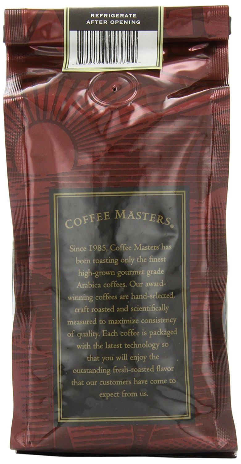 Coffee Masters Flavored Coffee, Caramel Kiss, Whole Bean, 12Ounce Bags