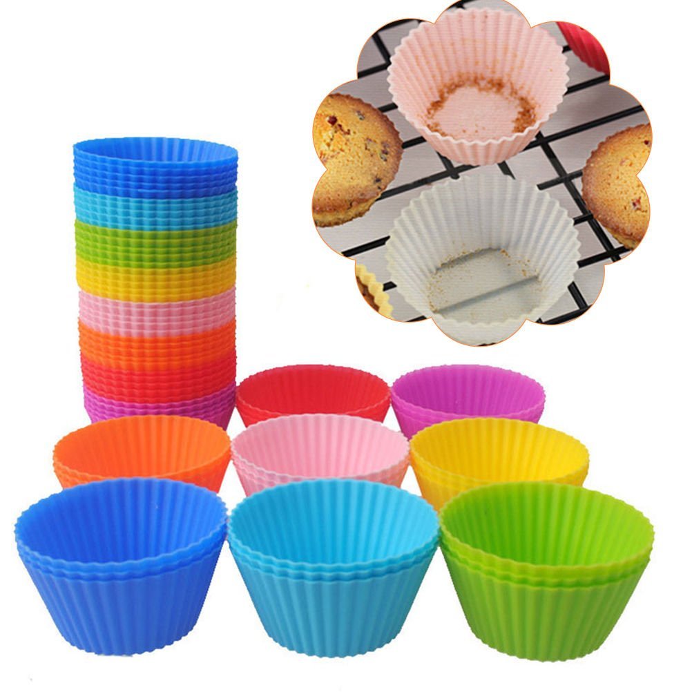 10 Pack Reusable Silicone Cupcake Liners Muffin Cups Baking Cups BPA