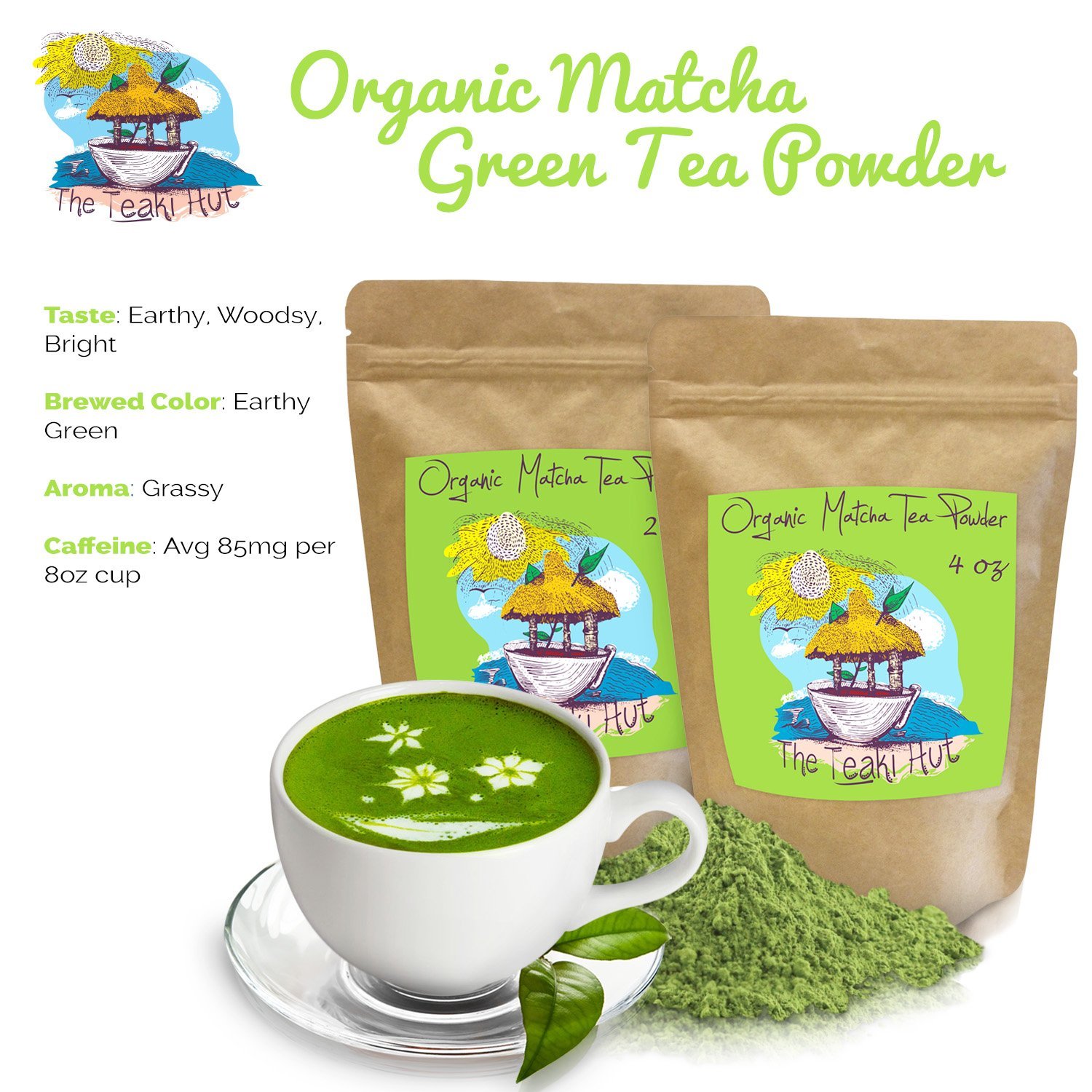 Organic Matcha Green Tea Powder Culinary Grade 4 oz (100 Servings