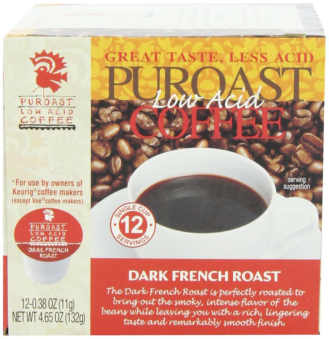 Puroast Low Acid Coffee French Roast Single Serve Coffee, 2.0 Keurig