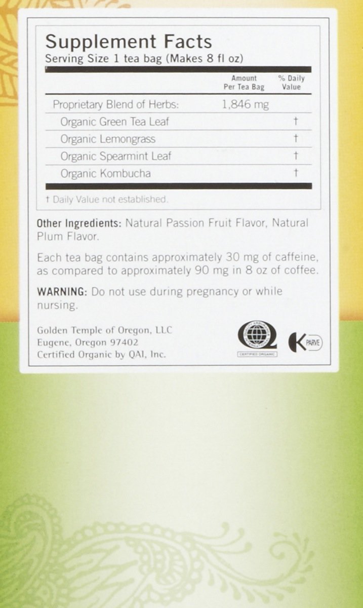 Yogi Tea Green Tea Kombucha, Herbal Supplement, Tea Bags, 16 ct, 2 pk