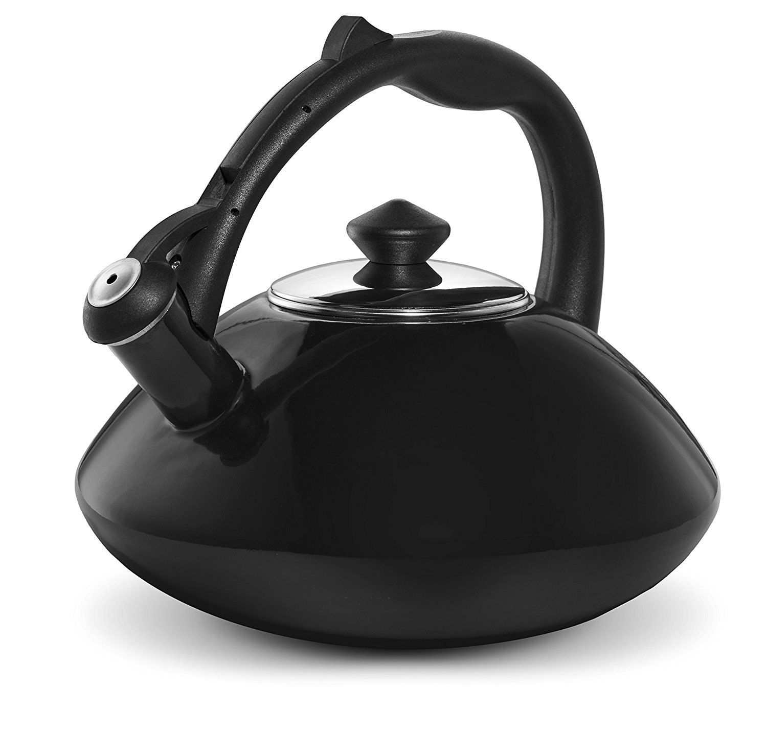 Osaka, Enamel Coated Whistling Tea Kettle 3 Quart Capacity Teakettle