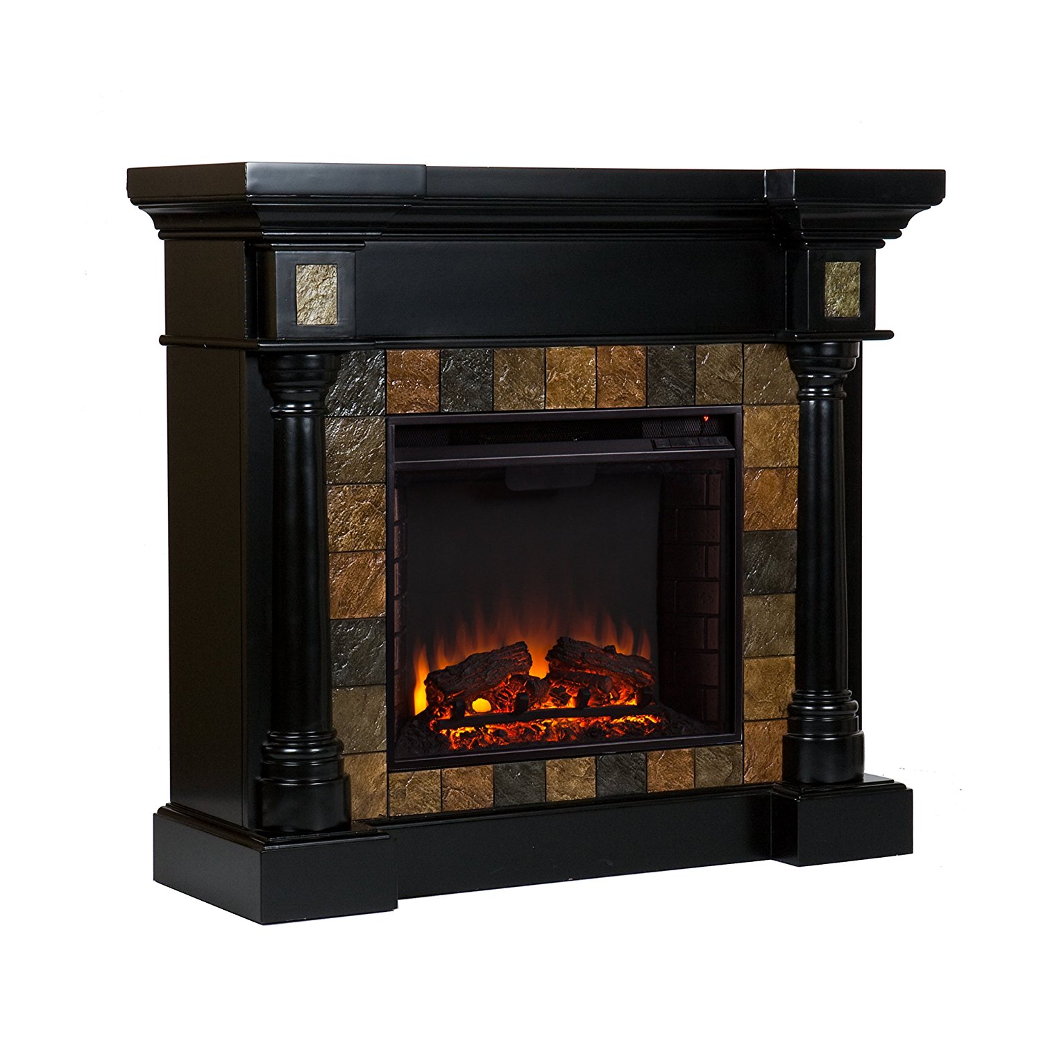 SEI Carrington Convertible Electric Fireplace, Slate/ Black N5 free