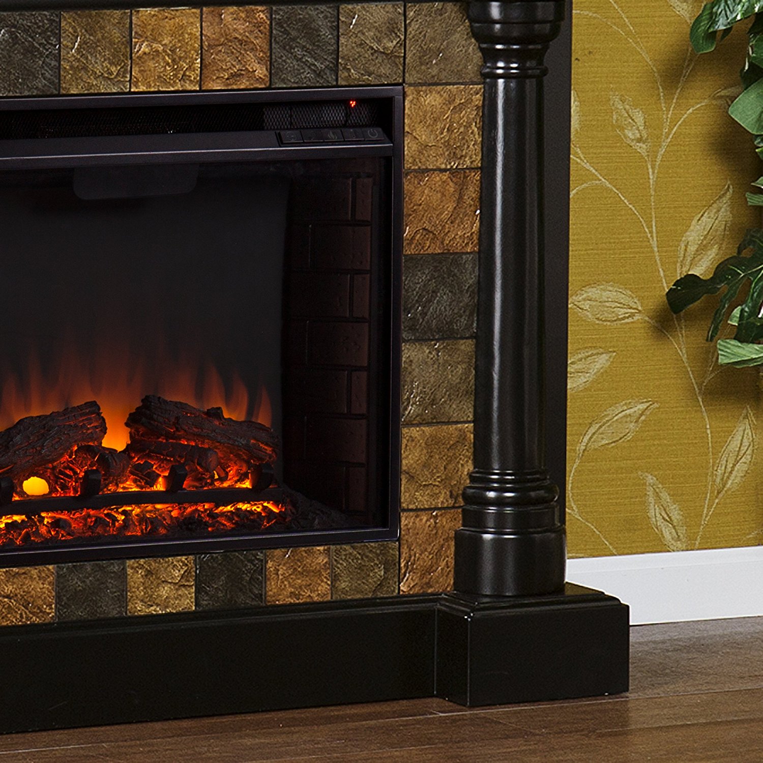 SEI Carrington Convertible Electric Fireplace, Slate/ Black N11 free