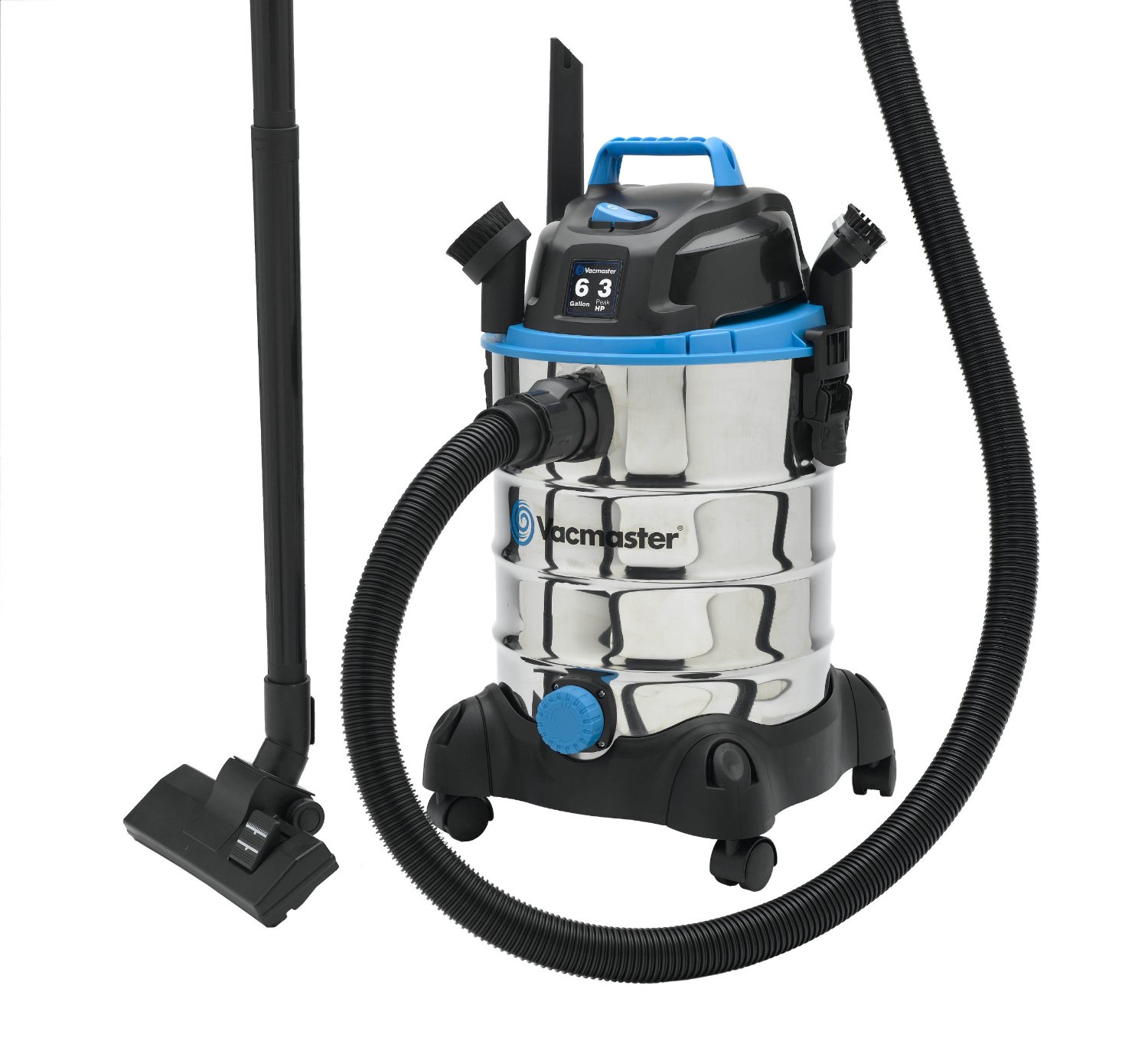 Vacmaster 6 Gallon, 3 Peak HP, Stainless Steel Wet/Dry Vacuum, VQ607SFD
