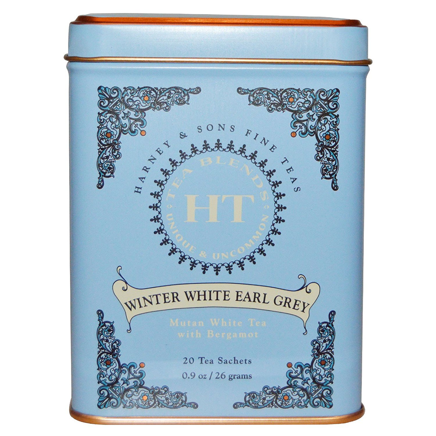 Harney & Sons Fine Teas, Winter White Earl Grey Tin 20ct Sachets N4