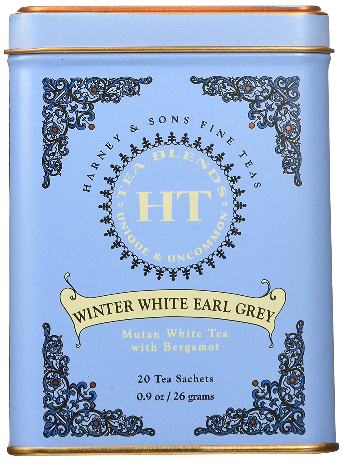 Harney & Sons Fine Teas, Winter White Earl Grey Tin 20ct Sachets N6