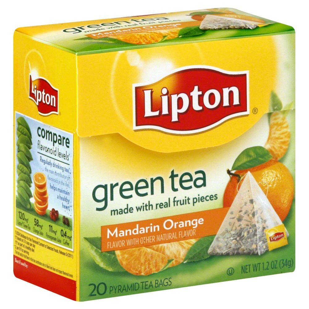 Lipton Pyramid Green Tea Bags Mandarin Orange 20 ct 3 Pack free image download