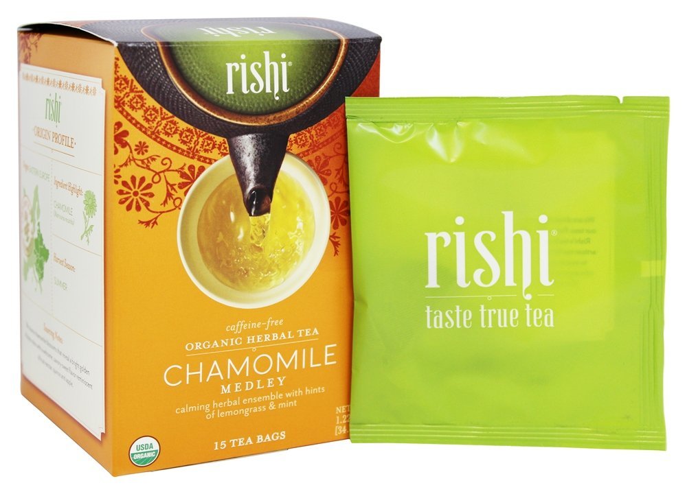 Rishi Tea Organic Herbal Tea CaffeineFree Chamomile Medley 15 Tea