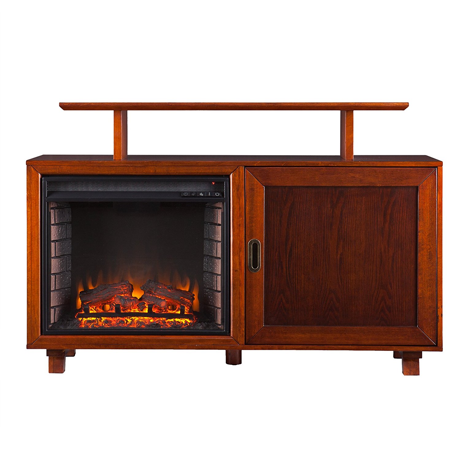 Southern Enterprises Horsham Media Fireplace, Walnut/Espresso N5 free