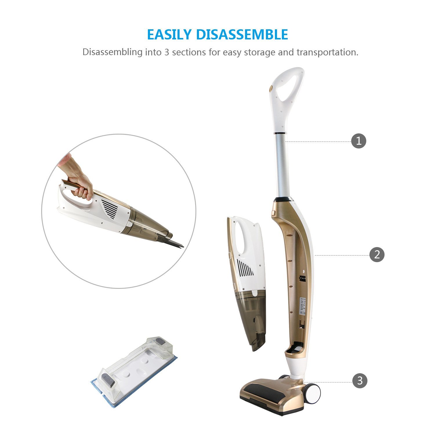 EVERTOP 3in1, 3+1 LiftAway Cordless Rechargeable Powerful Suction