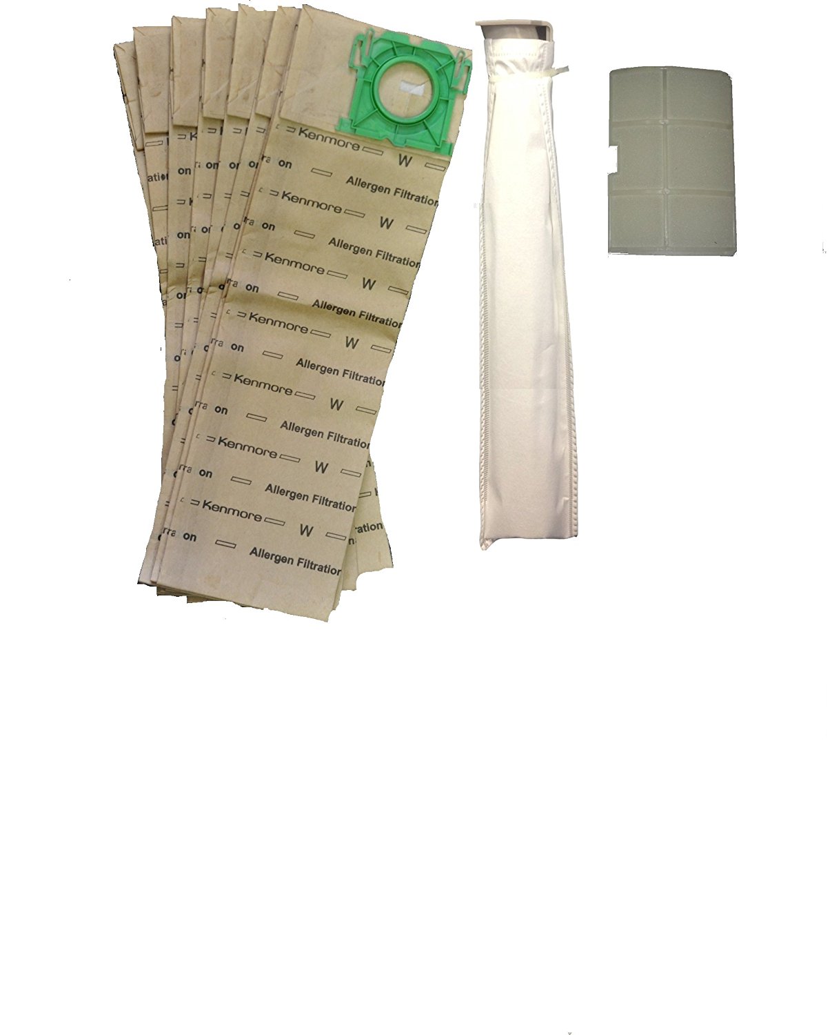 8 Kenmore 50015 Style W Vacuum Bags with Micro Sensor & SEBO 1Tube