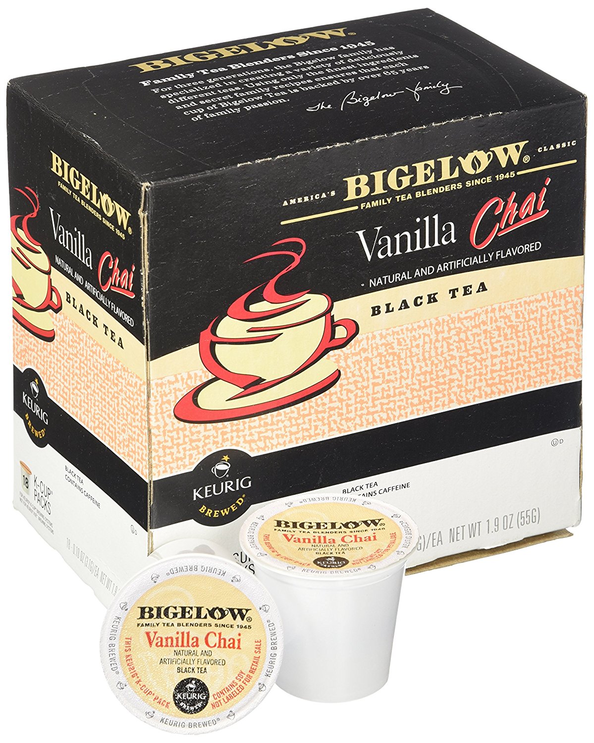 Bigelow Vanilla Chai Tea Keurig KCups, 18 Count N6 free image download