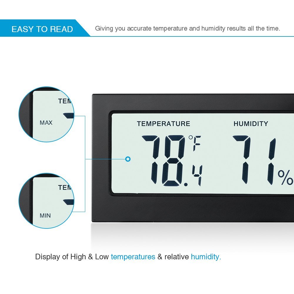 Indoor Humidity Thermometer Monitor Sensor, Amir® Digital Thermometer Hygrometer and Humidity