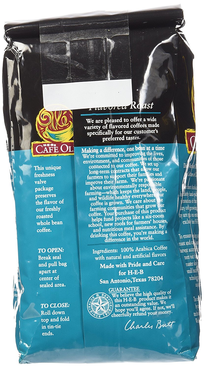 HEB Cafe Ole Whole Bean Coffee 12oz Bag (Pack of 3) (Texas Pecan