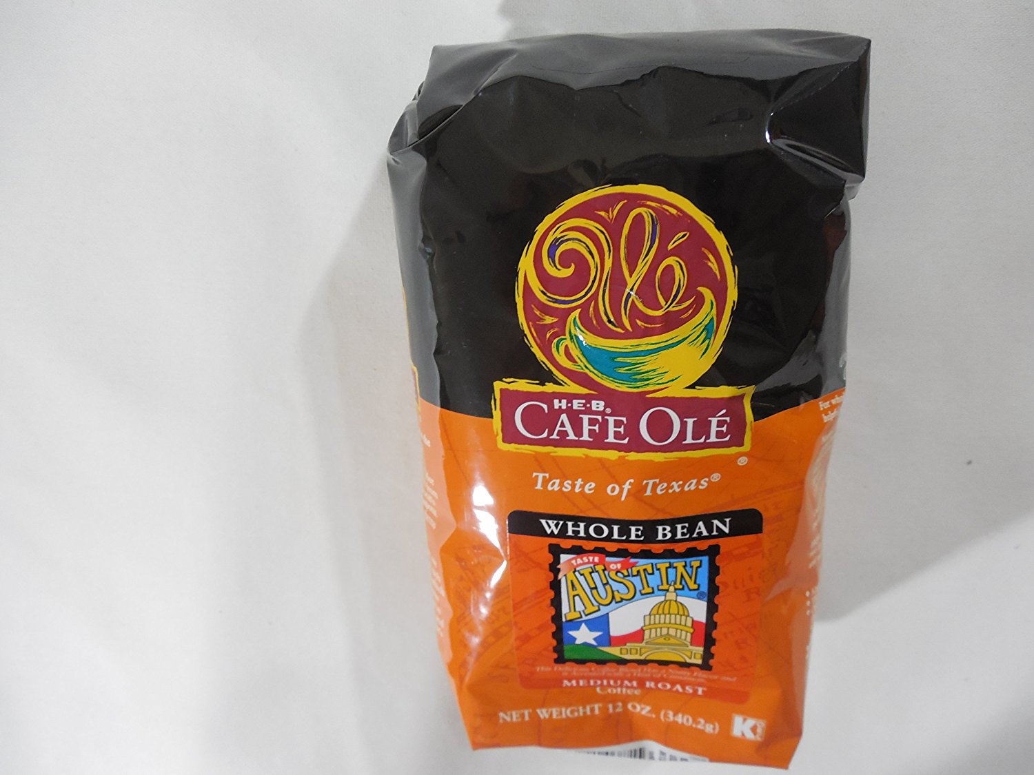 HEB Cafe Ole Whole Bean Coffee 12oz Bag (Pack of 3) (Texas Pecan
