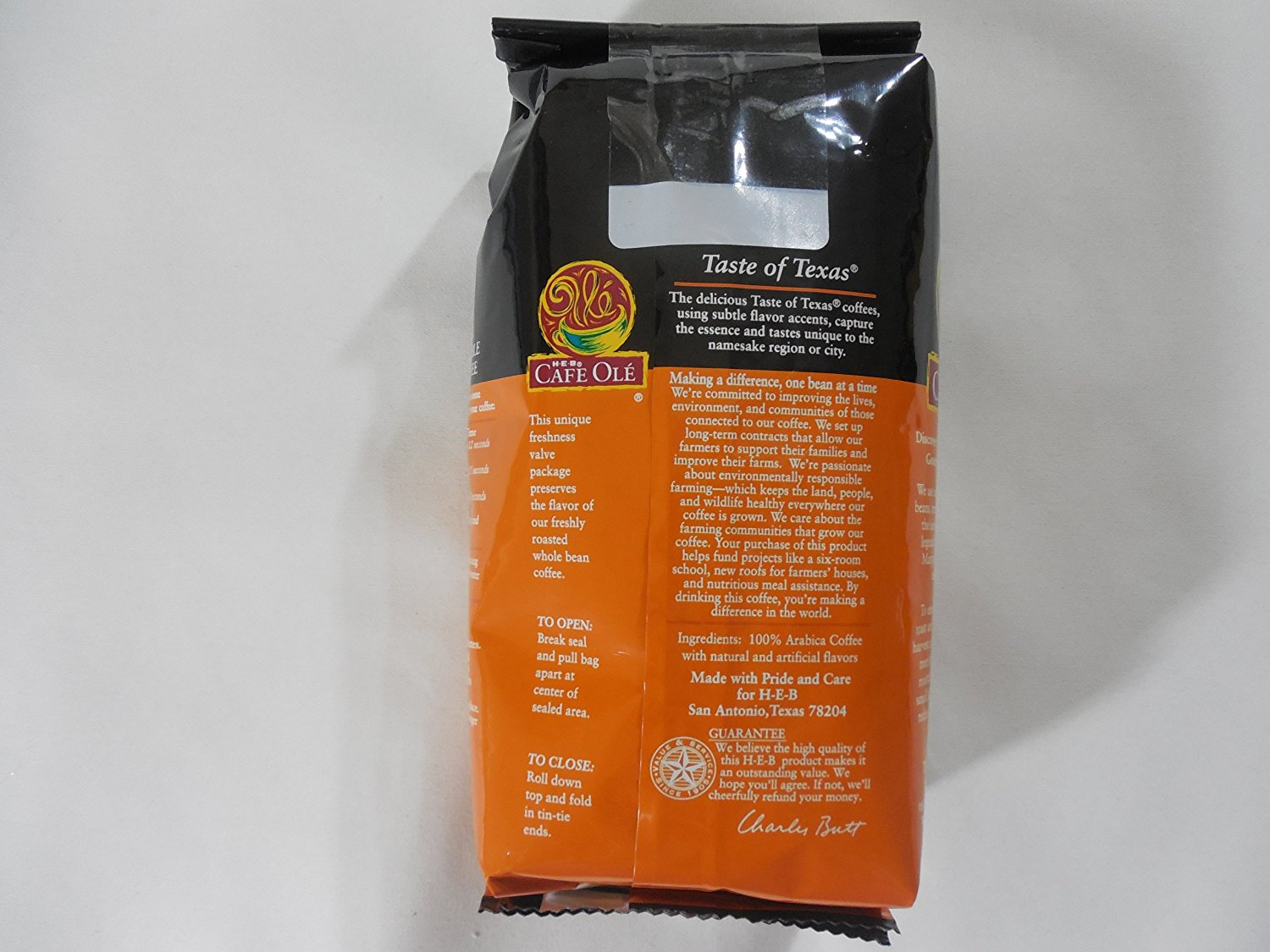 HEB Cafe Ole Whole Bean Coffee 12oz Bag (Pack of 3) (Texas Pecan