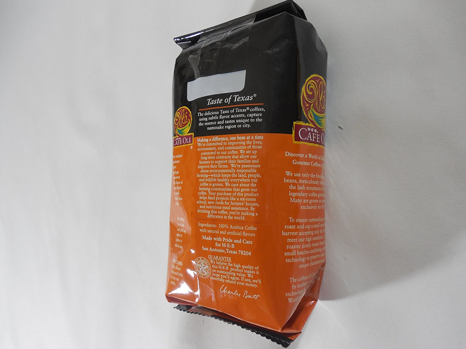 HEB Cafe Ole Whole Bean Coffee 12oz Bag (Pack of 3) (Texas Pecan