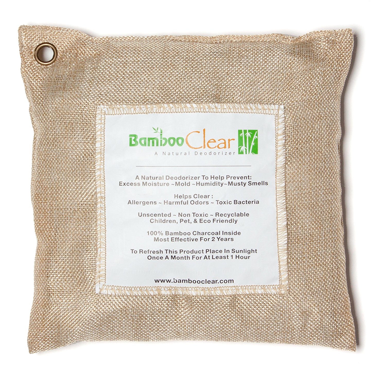 Bamboo Clear Premium Activated Charcoal Air Purifying Bag Natural