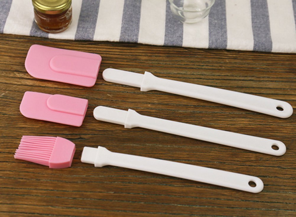 BleuMoo 3PCS Silicone Cream Spatula Cream Brush Baking Oil Brush Mixing