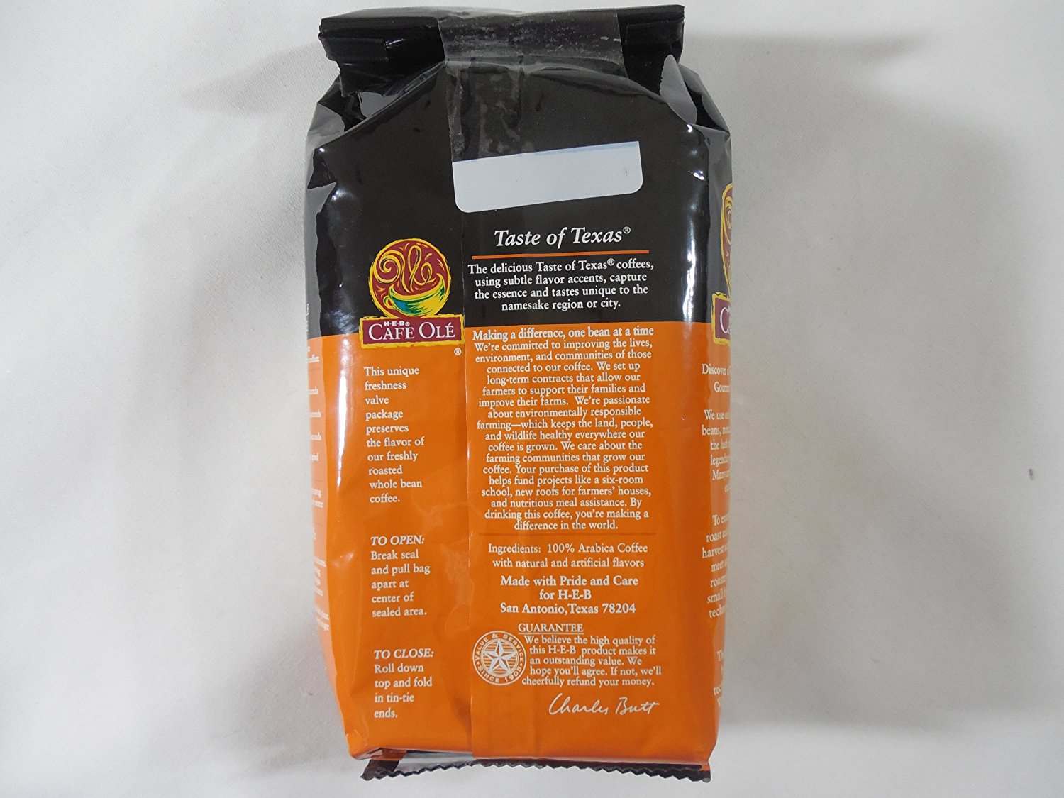 HEB Cafe Ole Whole Bean Coffee 12oz Bag (Pack of 3) (Texas Pecan