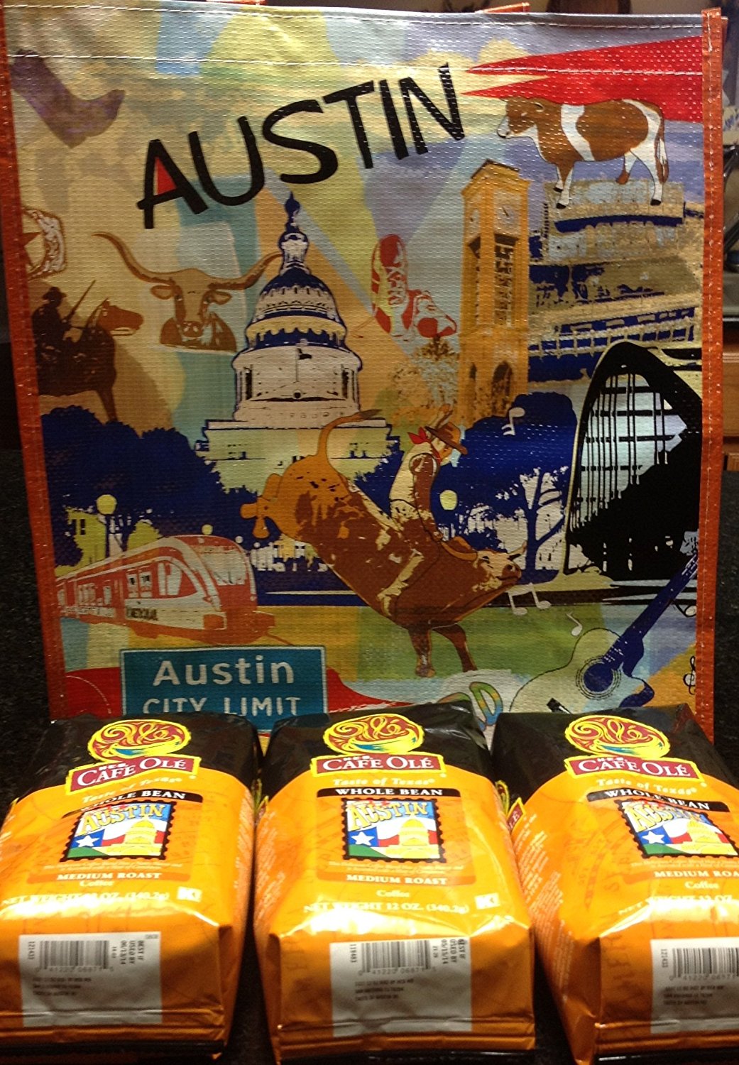 HEB Cafe Ole Whole Bean Coffee 12oz Bag (Pack of 3) (Texas Pecan