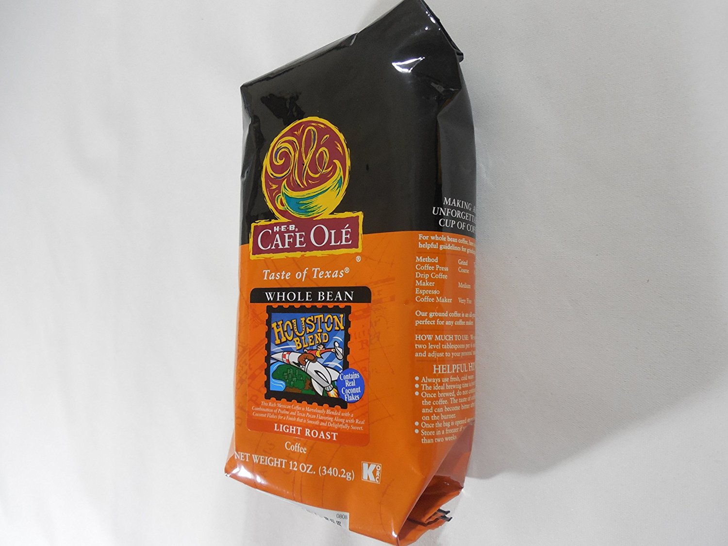 HEB Cafe Ole Whole Bean Coffee 12oz Bag (Pack of 3) (Texas Pecan