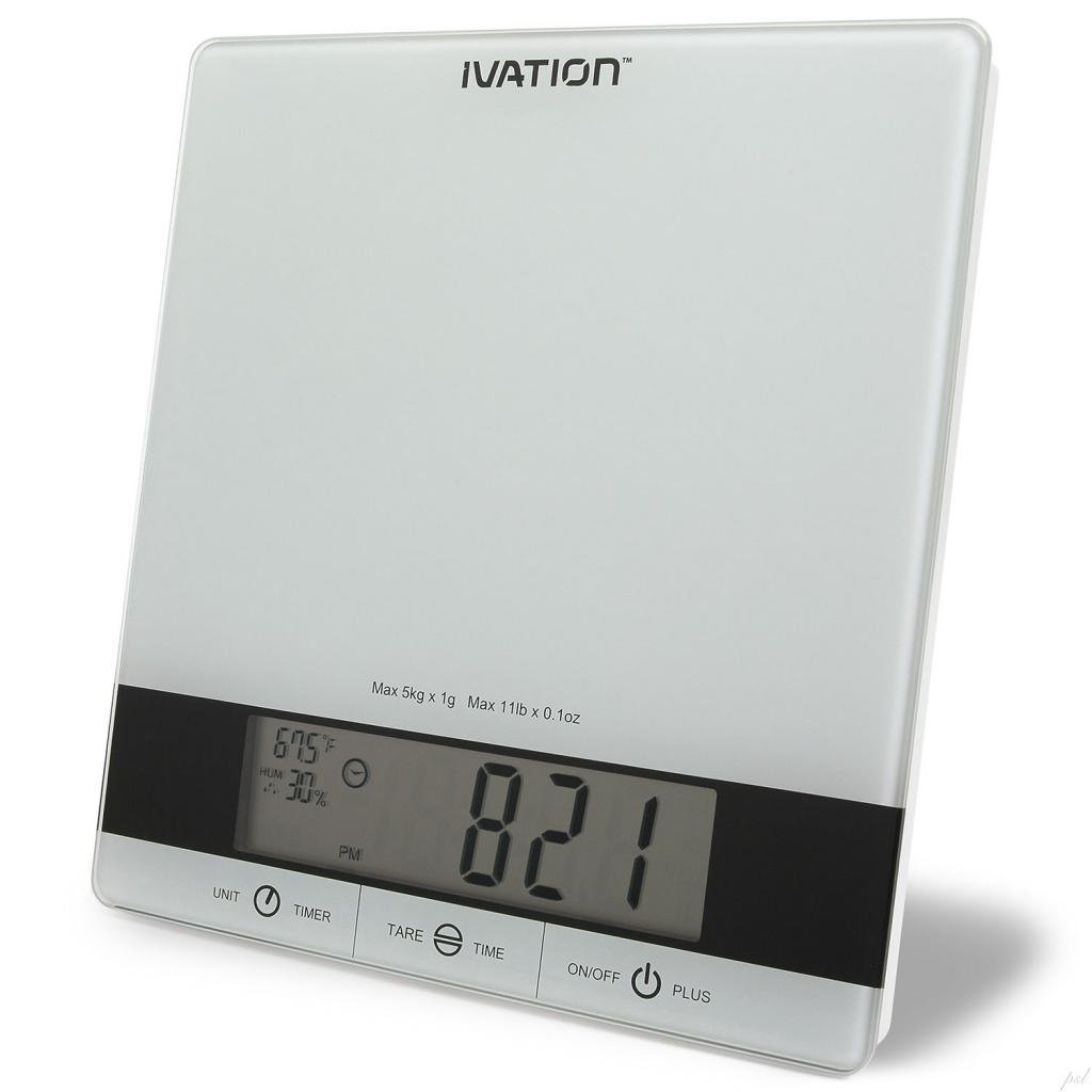 Digital Kitchen Scale w/Timer, Clock, Temperature & RH Levels