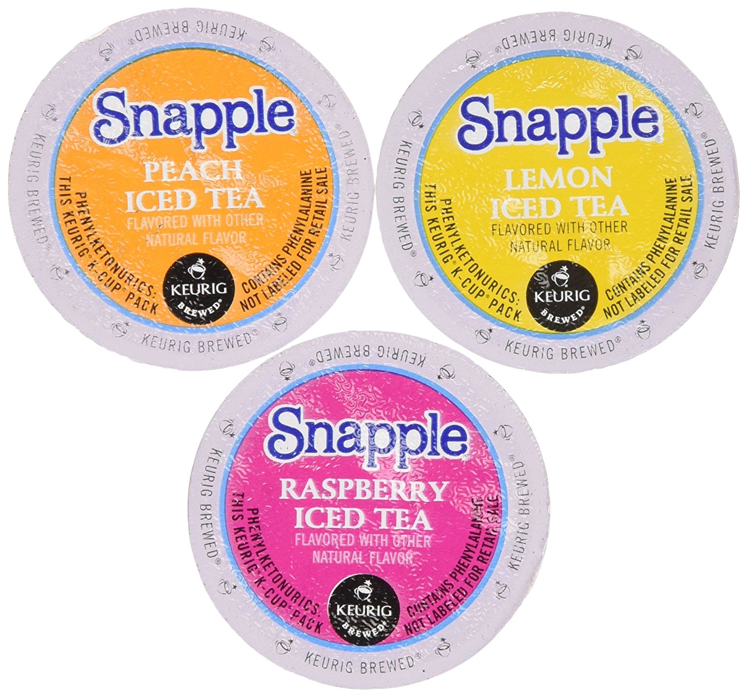 30 Pack Snapple Variety Iced Tea Sampler KCup for Keurig Brewers