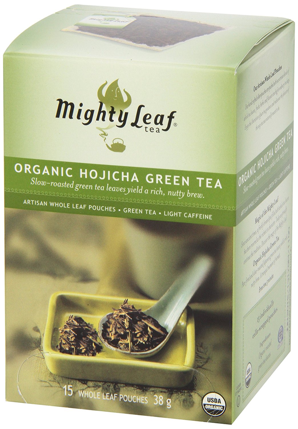 Mighty Leaf Tea Organic Hojicha Green Tea, 15Count Whole Leaf Pouches