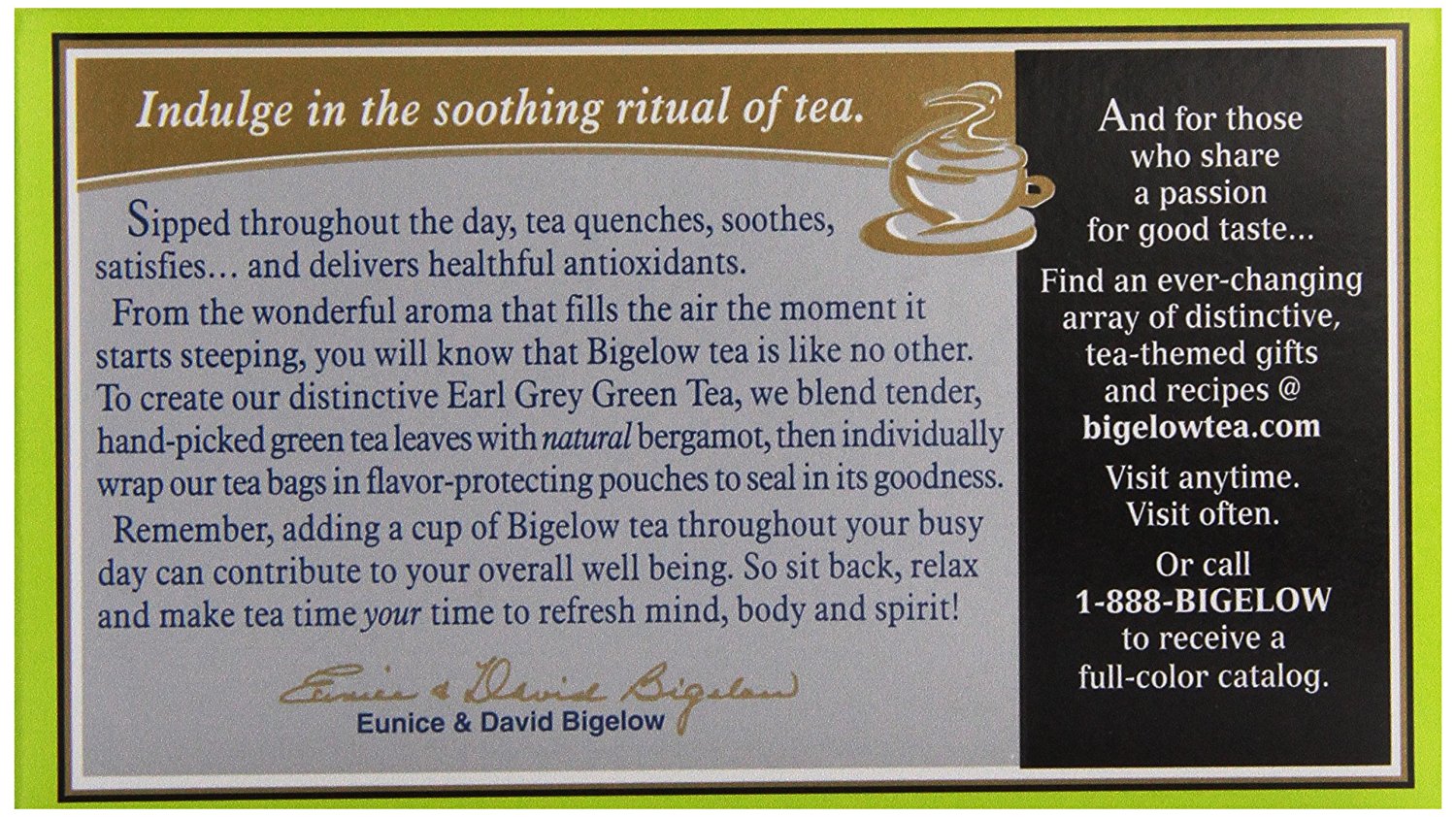 Bigelow Earl Grey Green Tea Bags 20 ct N6 free image download