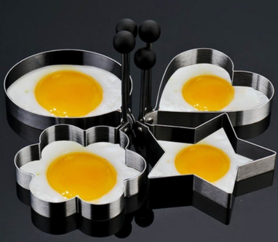 4 PCs Egg Mold Stainless Steel Kids Breakfast/Lunch Sandwich/Cookie