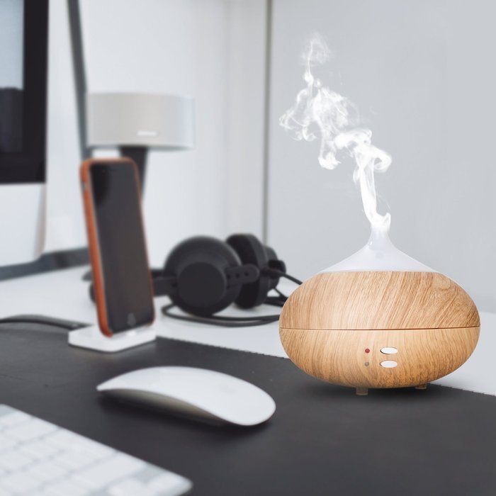 Oobest Wood Grain Aroma Essential Oil Diffuser Humidifier300ML