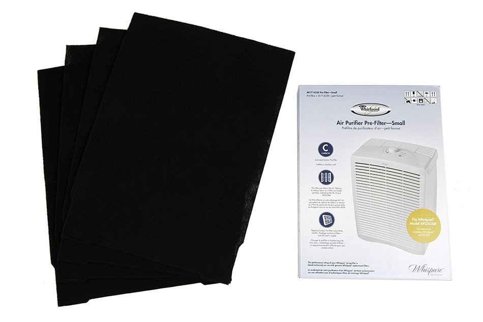 Whirlpool 8171433K Air Purifier Carbon PreFilters, Small, 4Pack N2