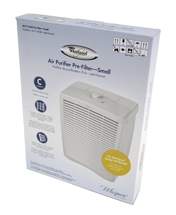 Whirlpool 8171433K Air Purifier Carbon PreFilters, Small, 4Pack N3