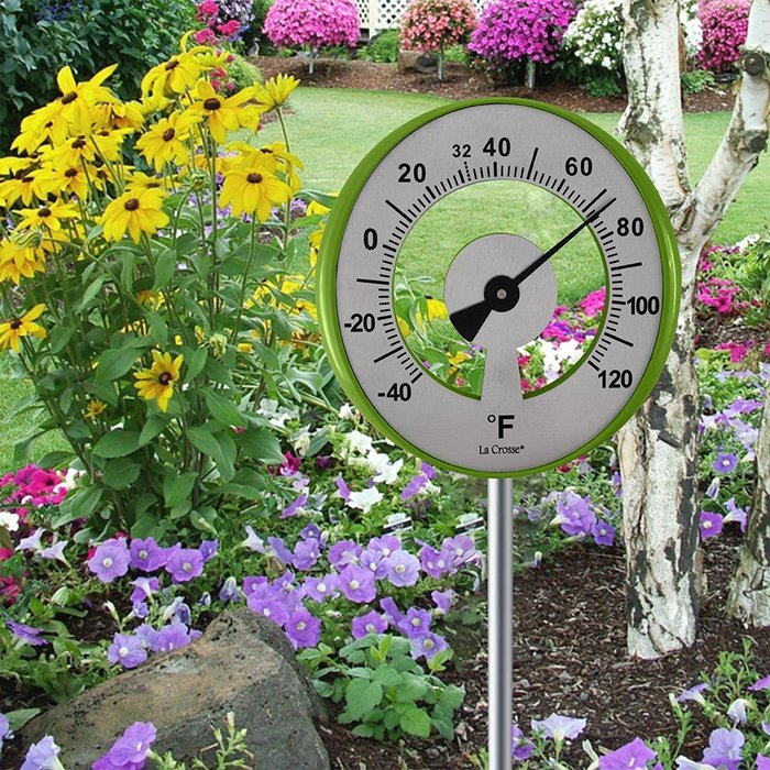 LaCrosse 1011523 Lollipop Outdoor Garden Thermometer, Green N4 free