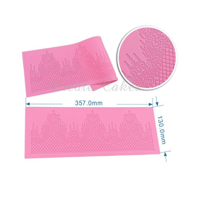 Castle Cake Lace Mat Sugar Lace Pad Cake Brim Decoration Silicone Mold